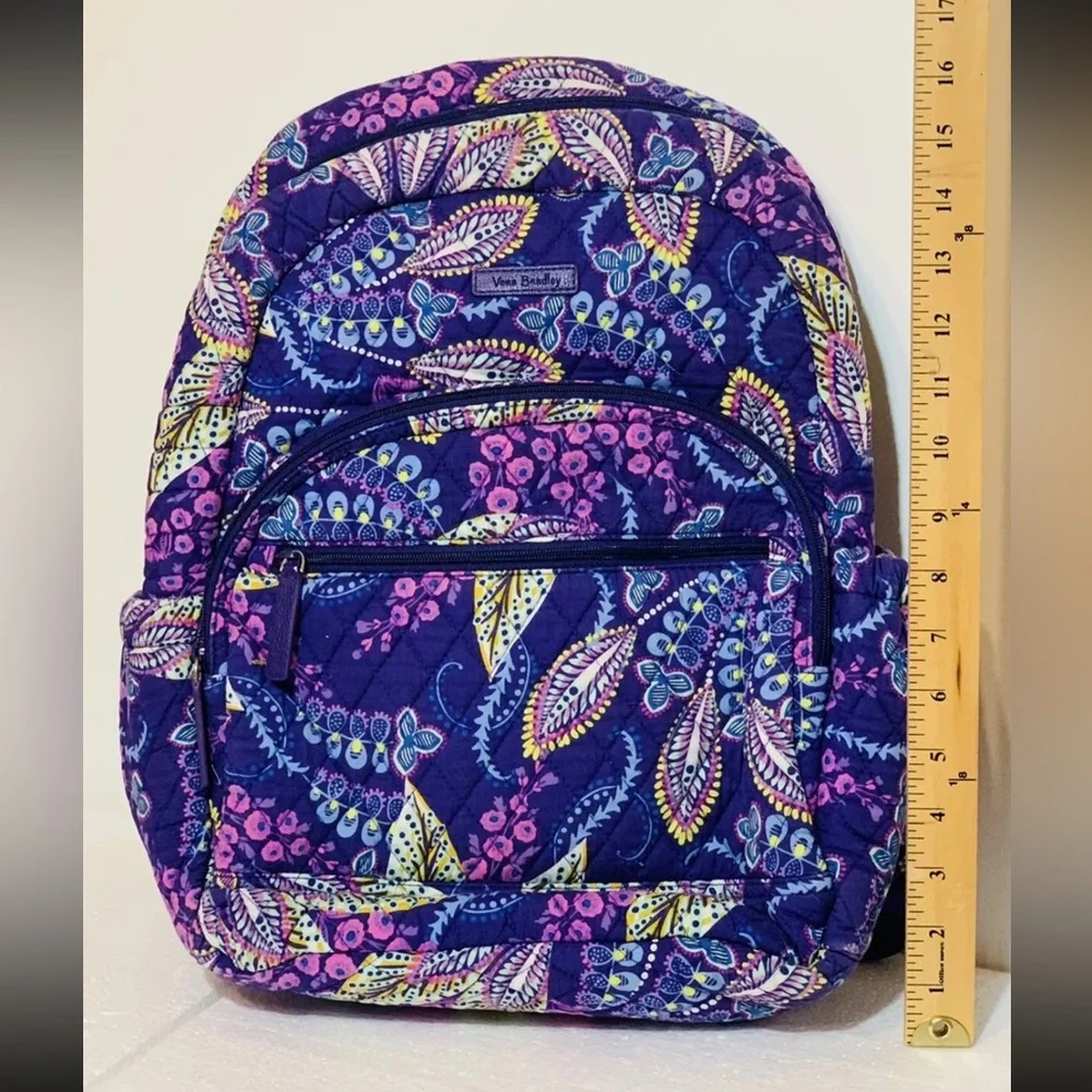 Vera Bradley women’s Batik Leaves multicolored flower backpack - Purple - Picture 5 of 6